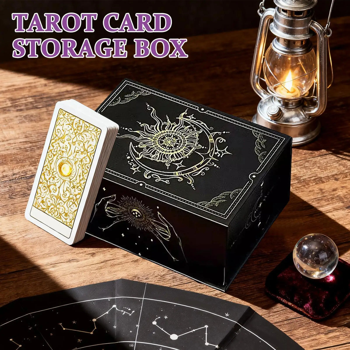 Magnetic Lid Tarot Card Box – Portable Elegant Storage Card Storage Box Nixie