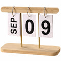Wooden Flip Desk Calendar – Minimalist Perpetual Home Decor