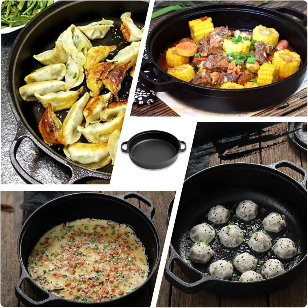 Cast Iron Skillet with Handle – Steak, Pizza & Camping Pan Cast Iron Skillet Nixie