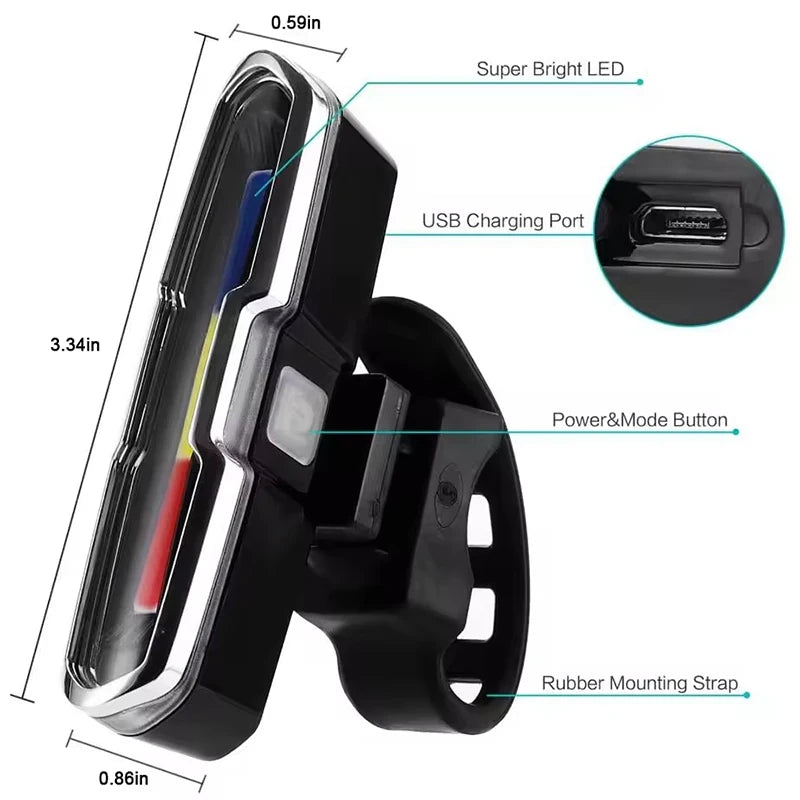 USB Rechargeable LED Bike Tail Light – Waterproof, 400 Lm Bicycle Tail Light Nixie