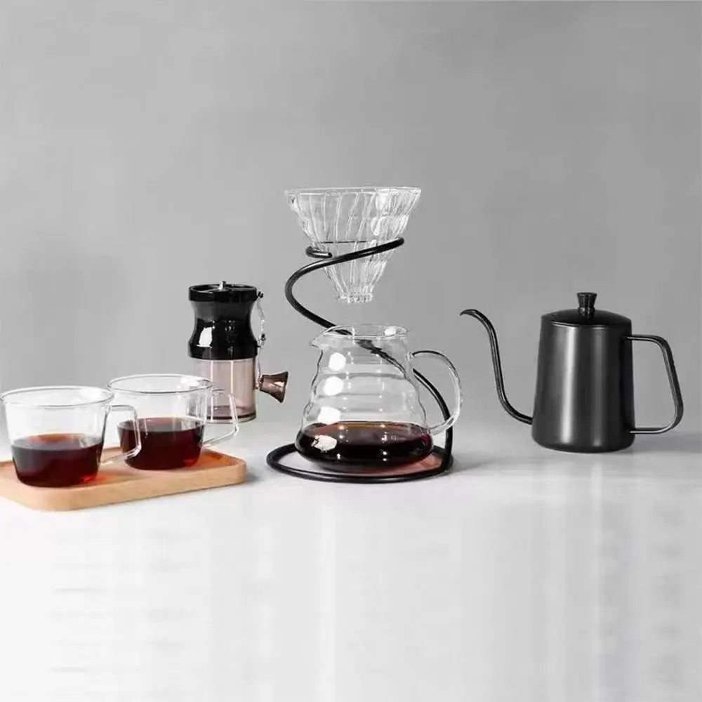 Black Iron Pour-Over Coffee Filter Dripper Stand & Rack
