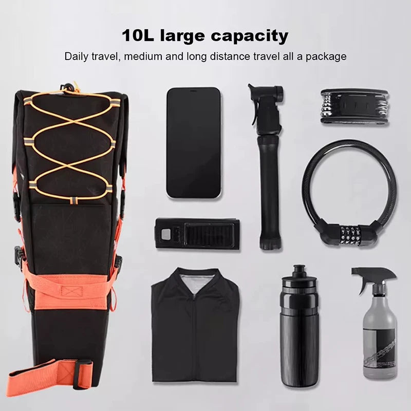 Nixie 10L Waterproof Bike Saddle Bag with Keel Support Bicycle Saddle Bag Nixie