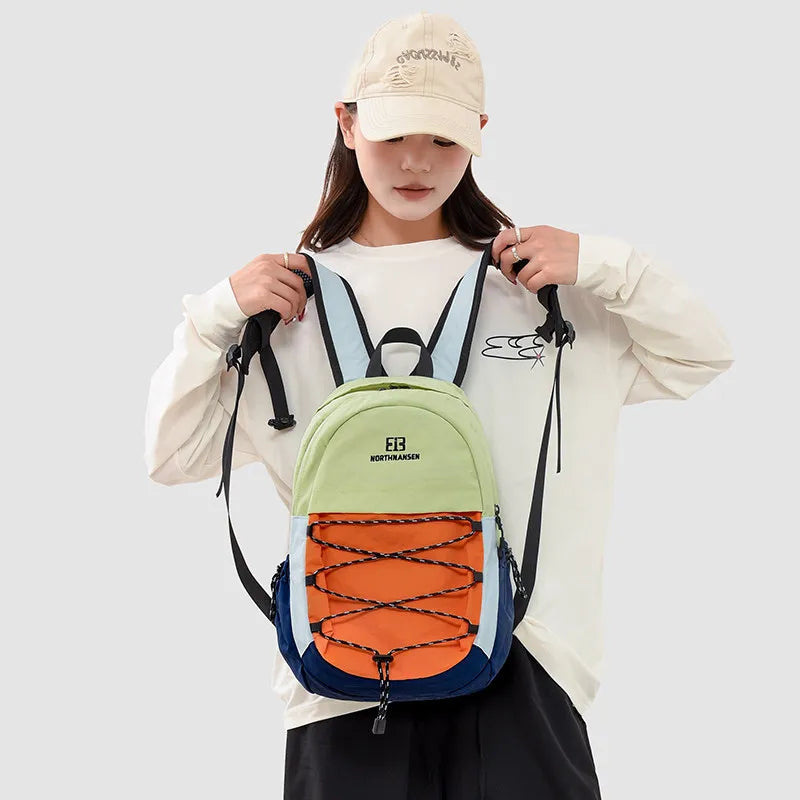 Japanese Minimalist Color-Block Backpack | Large Laptop Travel Bag Travel Backpack Nixie