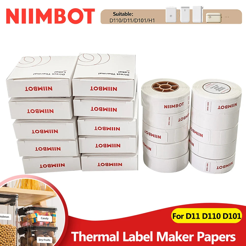 Niimbot Thermal Label Paper – Waterproof White Tape D11 D110 Thermal Label Tape Nixie