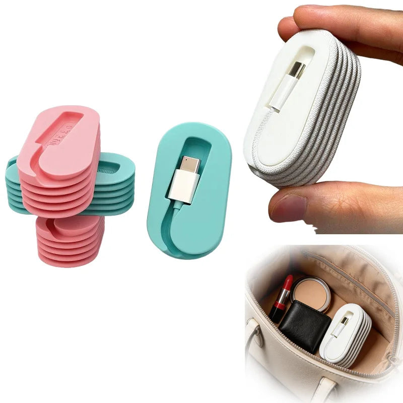 2Pcs Portable C-Type Cable Winder & Travel Cable Organizer Cable Winder Organizer Nixie
