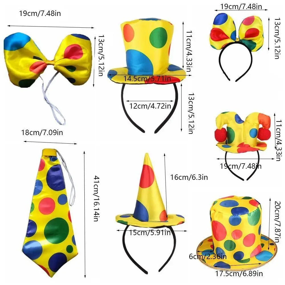 Funny Bow Tie Dot Clown Hat – Cosplay & Costume Party Prop Costume Hat Prop Nixie