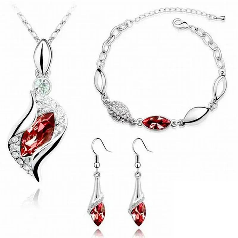 Gold-Filled Austrian Crystal Drop Necklace & Earring Set