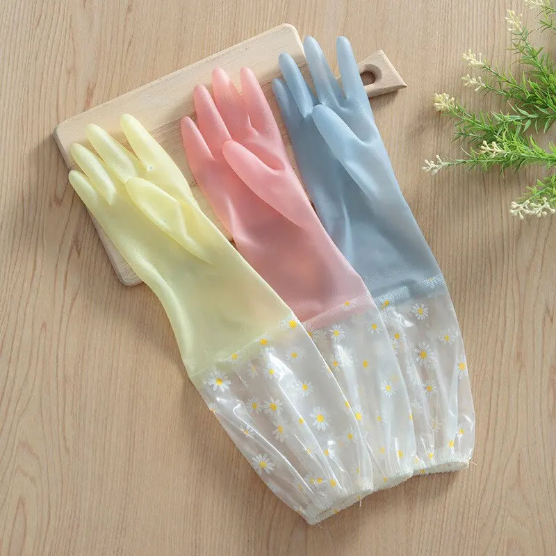 Waterproof Latex Rubber Gloves for Kitchen & Household Cleaning Household Cleaning Gloves Nixie