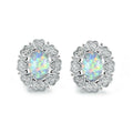 Vintage Blue White Glass Opal Stud Earrings – Nickel Free Stud Earrings Nixie WHITE