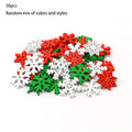 50pcs Snowflake Wooden Slices DIY Christmas Craft Decorations Wood Craft Kit Nixie Pine