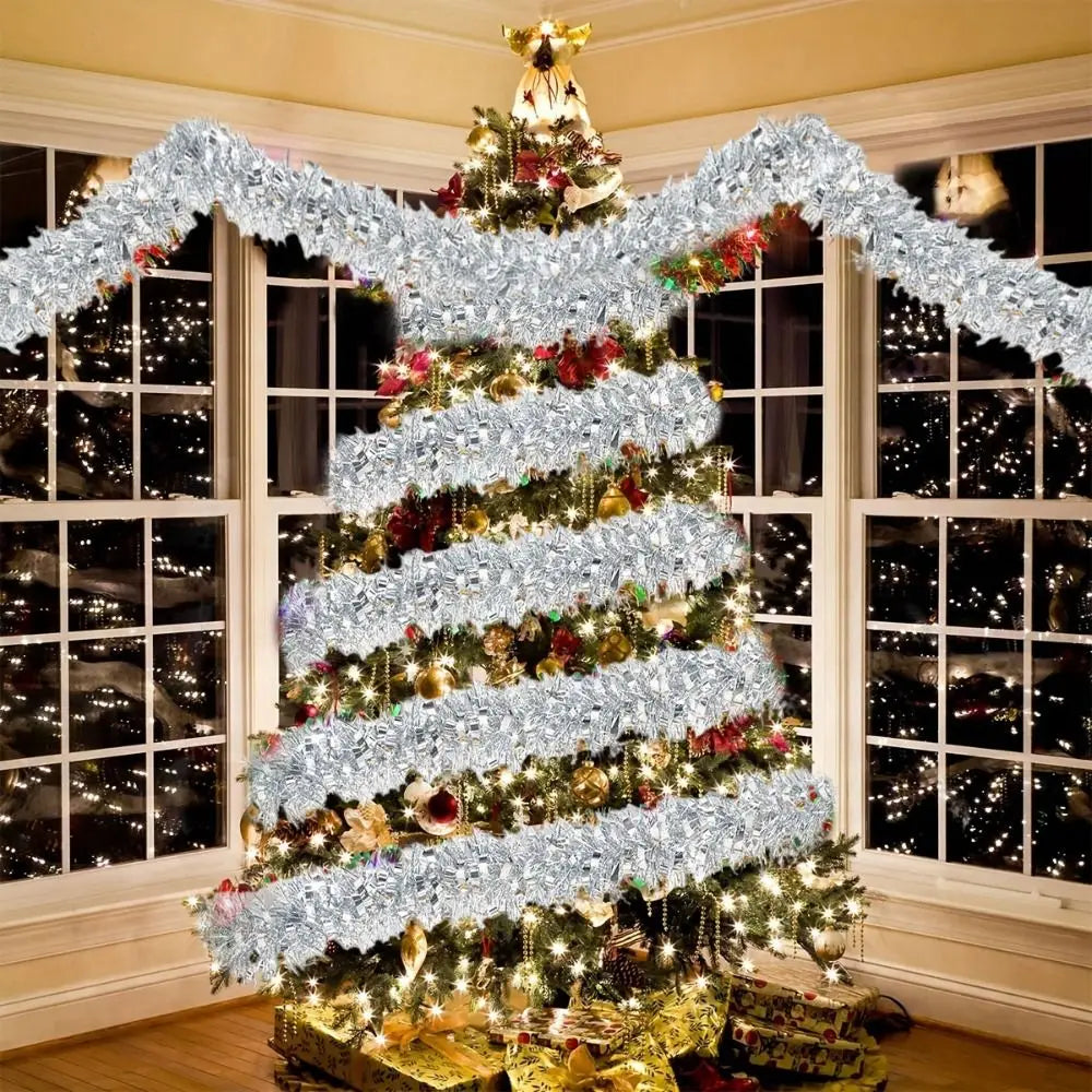 Christmas Glitter Tinsel Ribbon Garland Strip 2M – DIY Decor