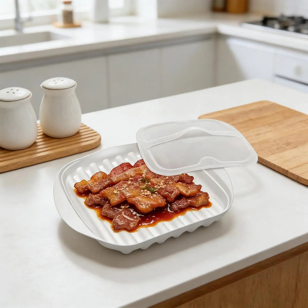 Bacon Microwave Tray with Lid – Non-Stick Bacon Cooker Microwave Bacon Tray Nixie
