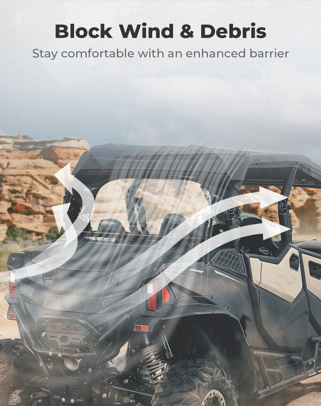 KEMITOUR Soft Rear Windshield CFMOTO ZForce 800 950 2023–2025 UTV Rear Windshield Nixie