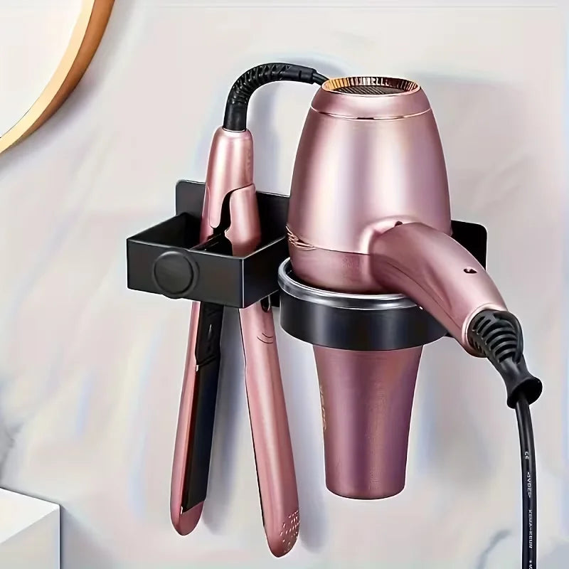 Wall-Mounted Metal Hair Dryer & Straightener Storage Rack Hair Tool Storage Rack Nixie
