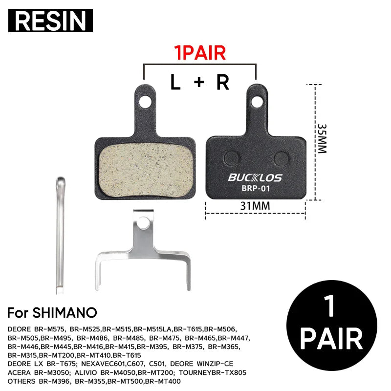 BUCKLOS Resin Disc Brake Pads for Shimano MT200 B01S Disc Brake Pads Nixie