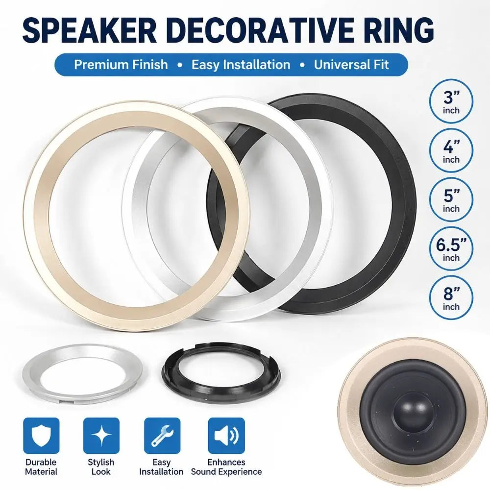 Plastic Speaker Trim Ring Bezel 3–8 Inch Black Silver Gold Speaker Trim Ring Nixie