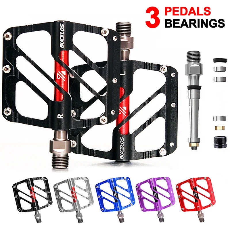 BUCKLOS MTB Flat Platform Bike Pedals – Ultralight Non-Slip Flat Platform Pedals Nixie