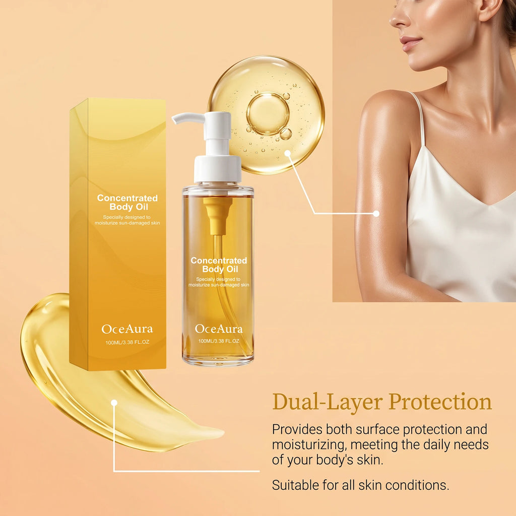 OceAura Golden Body Oil – Lightweight Hydrating Daily Glow Body Oil Nixie