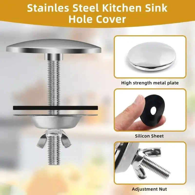 M6 Stainless Steel Sink Hole Cover Faucet Hole Plug 51mm Sink Hole Cover Nixie