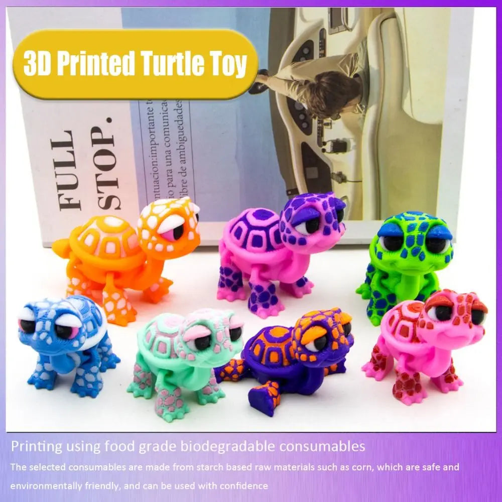 Cute 3D Printed PLA Turtle Figurine – Mini Tortoise Gift Mini Collectible Figurine Nixie