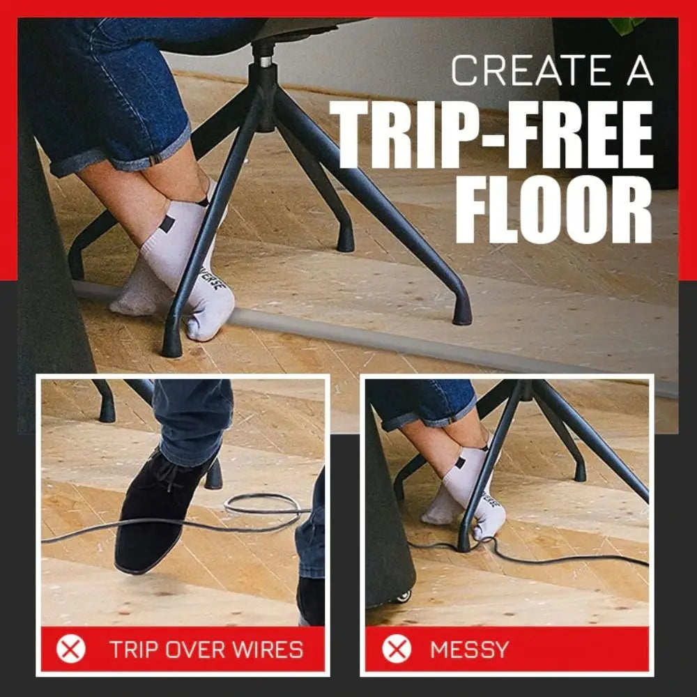 Self-Adhesive Floor Cord Cover PVC Cable Duct Protector 1M