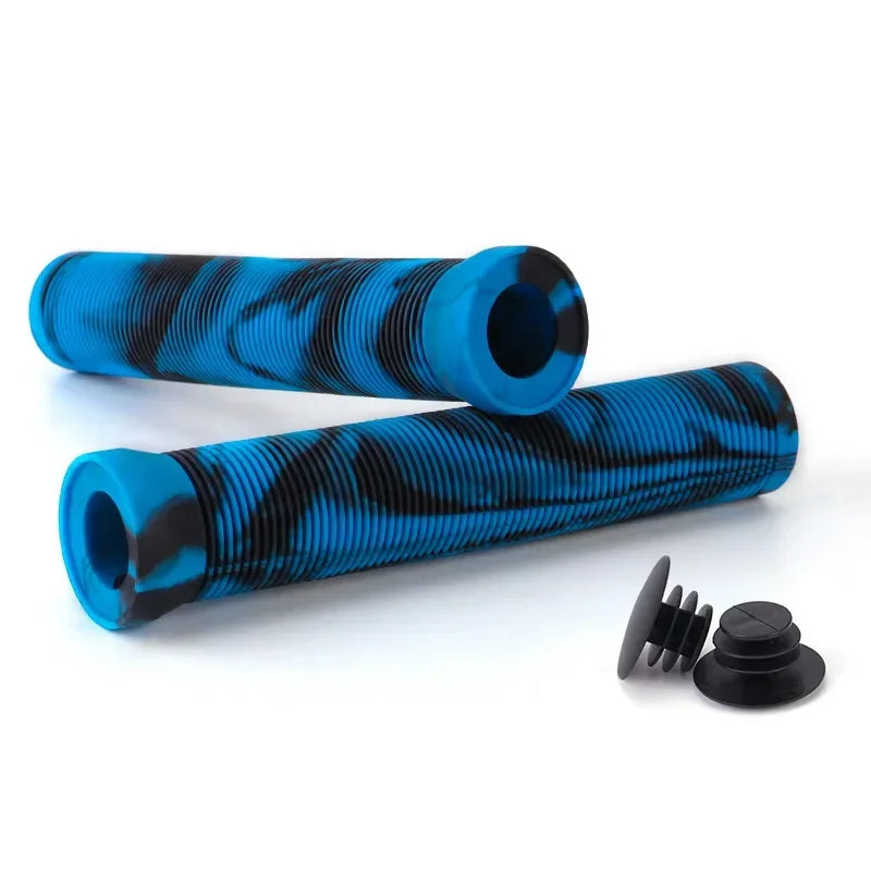 BUCKLOS 165mm Rubber Bike Handlebar Grips – Anti-Slip Pair Bike Handlebar Grips Nixie BLACK-BLUE