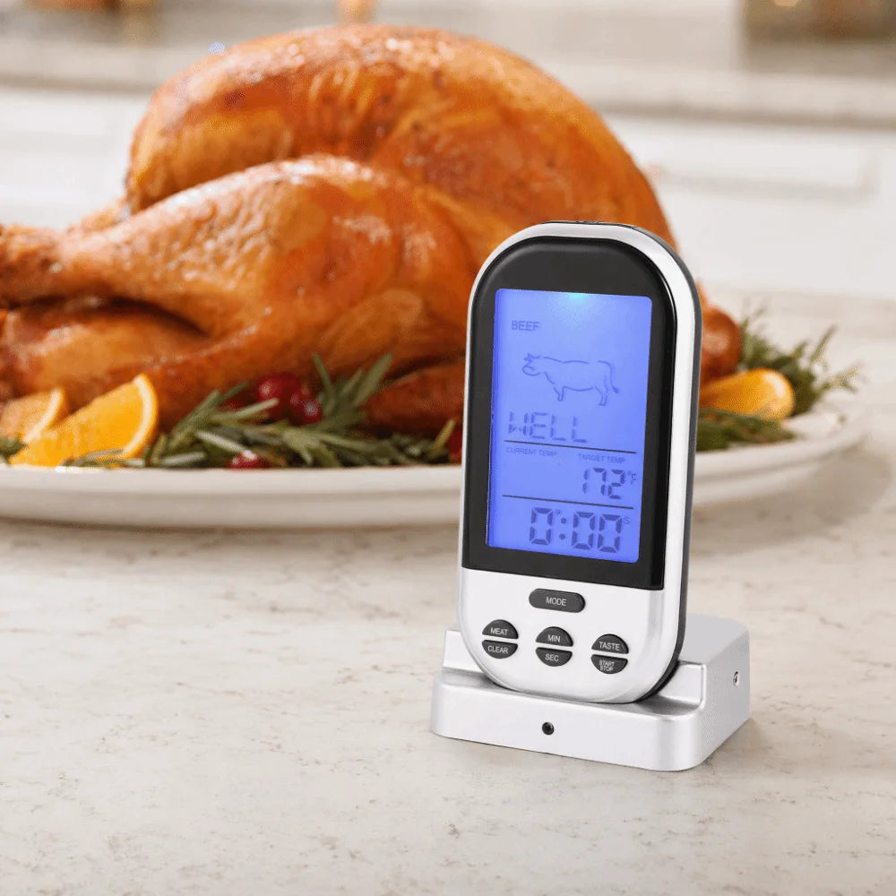 Digital Probe Food Thermometer – LCD Display, C/F Switch Kitchen Thermometer Nixie