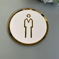 3D Acrylic Restroom Sign Self-Adhesive Men Women Bathroom Sticker Bathroom Door Sign Nixie D