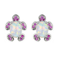 Turtle Stud Earrings – Zinc Alloy White Simulated Opal Jewelry Fashion Stud Earrings Nixie EH-116