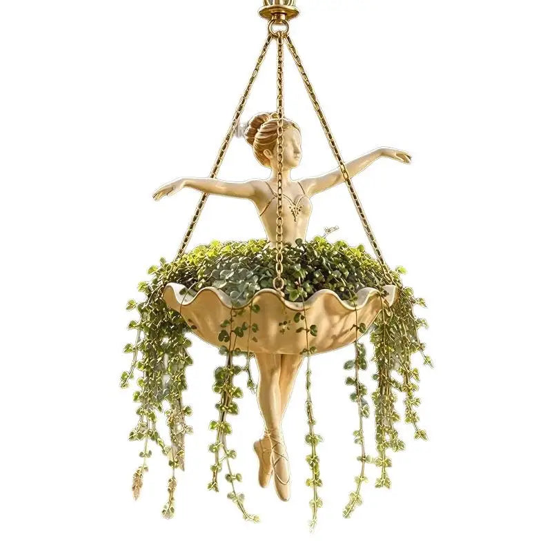 Ballet Dancer Resin Hanging Planter | UV Resistant Wall Flower Pot Hanging Planter Nixie