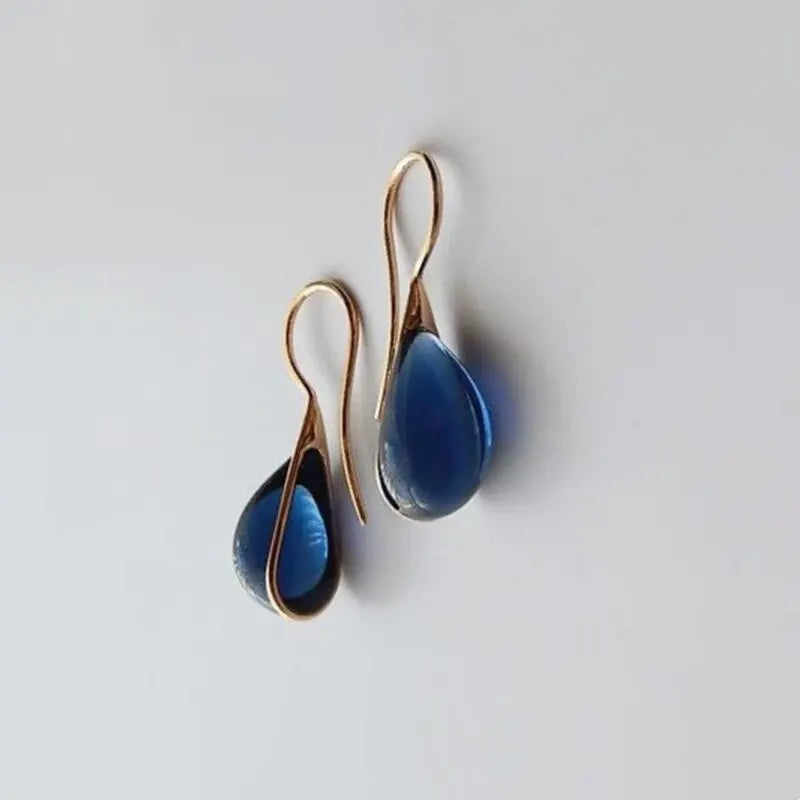 Gold-Tone Drop Earrings with Faux Cat's Eye Stones | 2-Piece Fashion Drop Earrings Nixie StyleE