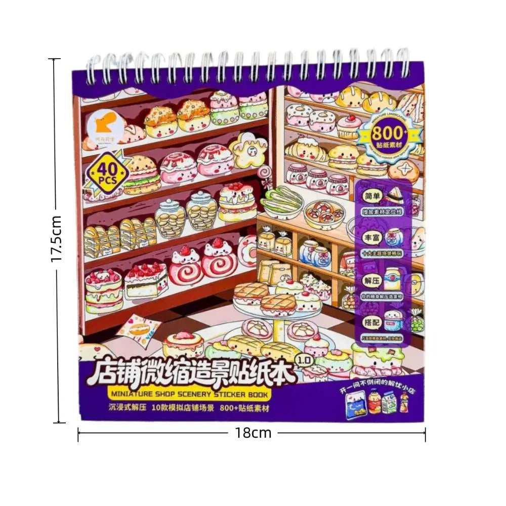 Supermarket Miniature Scene Stickers – 10 PET Die-Cut Scenes Decorative Sticker Set Nixie