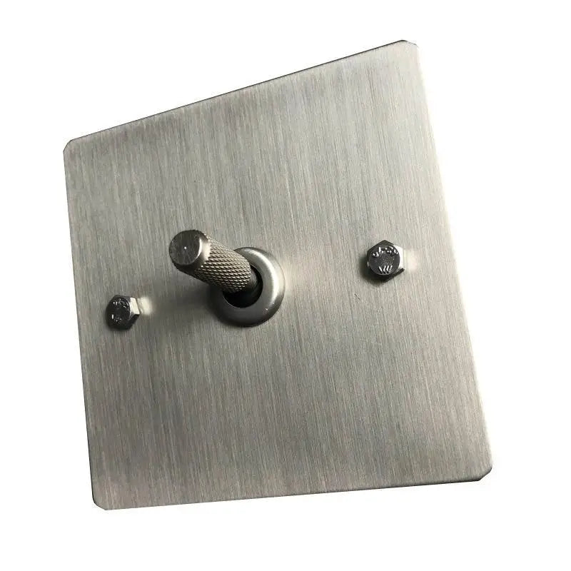 Industrial Knurled Toggle Wall Switch 1-4 Gang Stainless Steel Retro Toggle Wall Switch Nixie