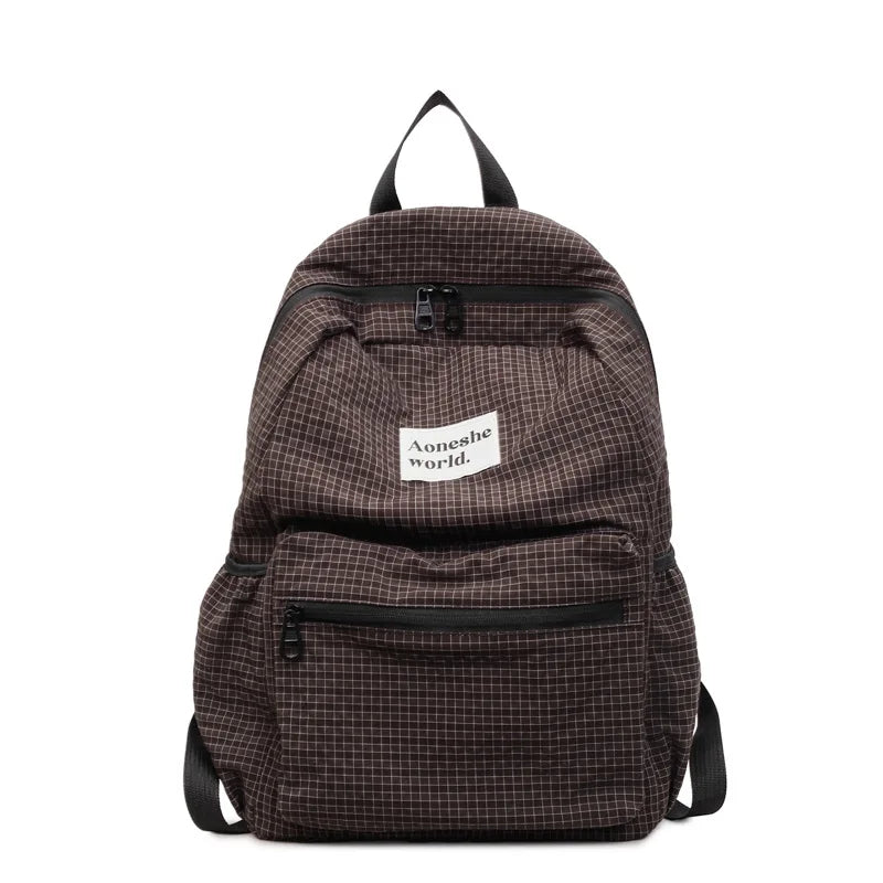 Nixie Large-Capacity Nylon Backpack – Commuter & Travel Nylon Backpack Nixie Coffee