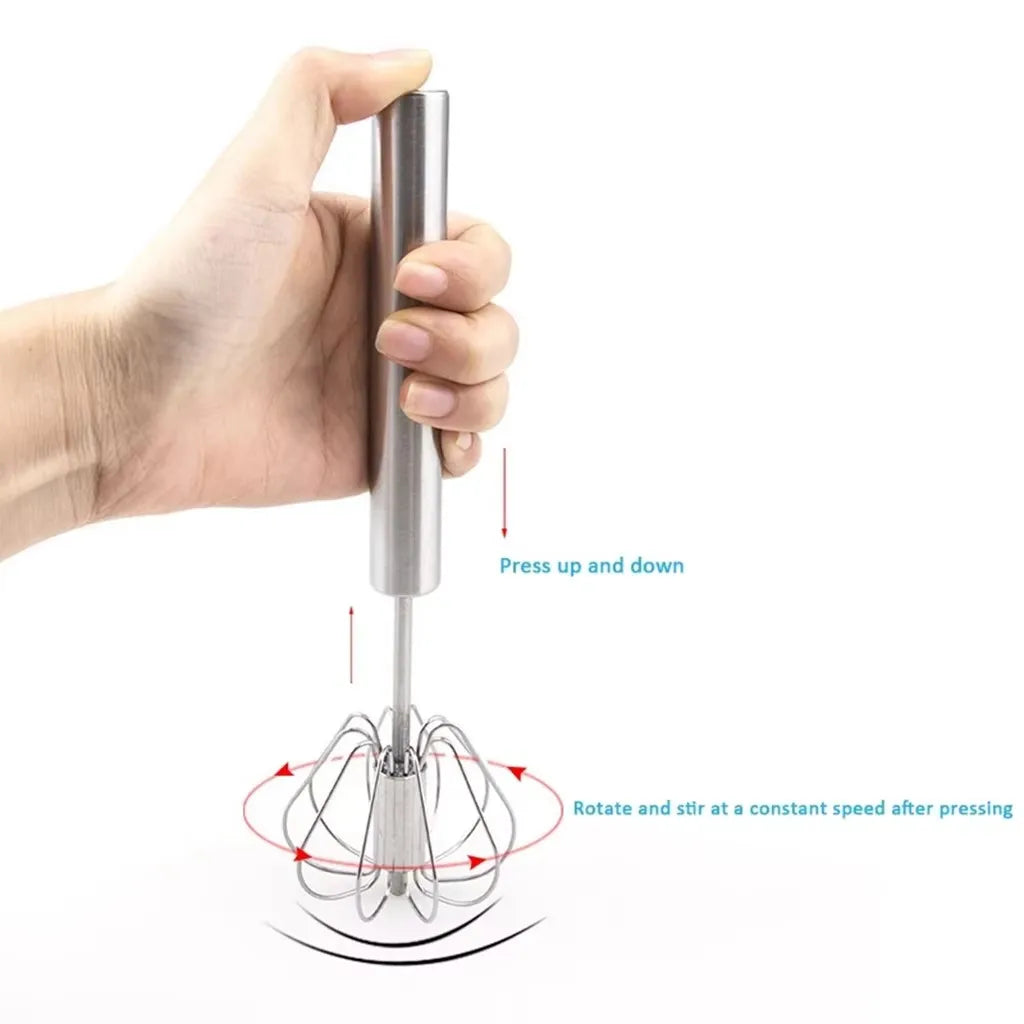 Semi-Automatic Stainless Steel Egg Beater Hand Mixer Whisk Hand Mixer Whisk Nixie