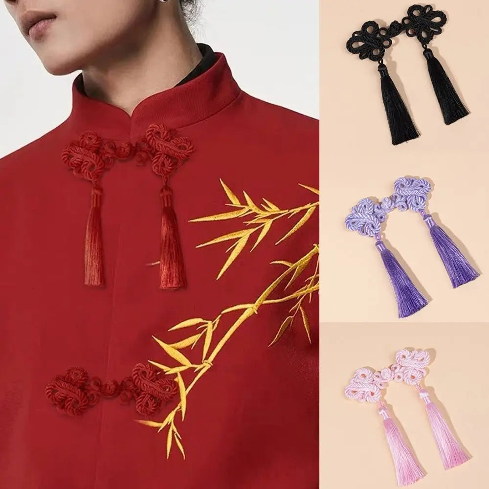 Chinese Knot Tassel Shank Buttons | DIY Plate Buckle 1 Pair Sewing Buttons Nixie