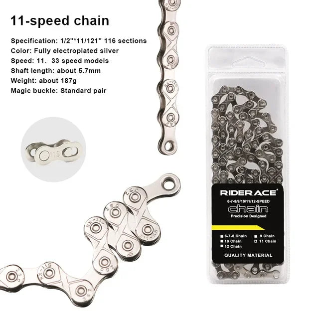 Ultralight Bicycle Chain 6-12 Speed 116 Links MTB Road Bike Bicycle Chain Nixie 11 Speed