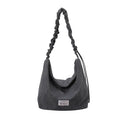 Nixie Japanese Nylon Dumpling Bag – Large Tote & Crossbody Nylon Tote Bag Nixie BB-1332Black