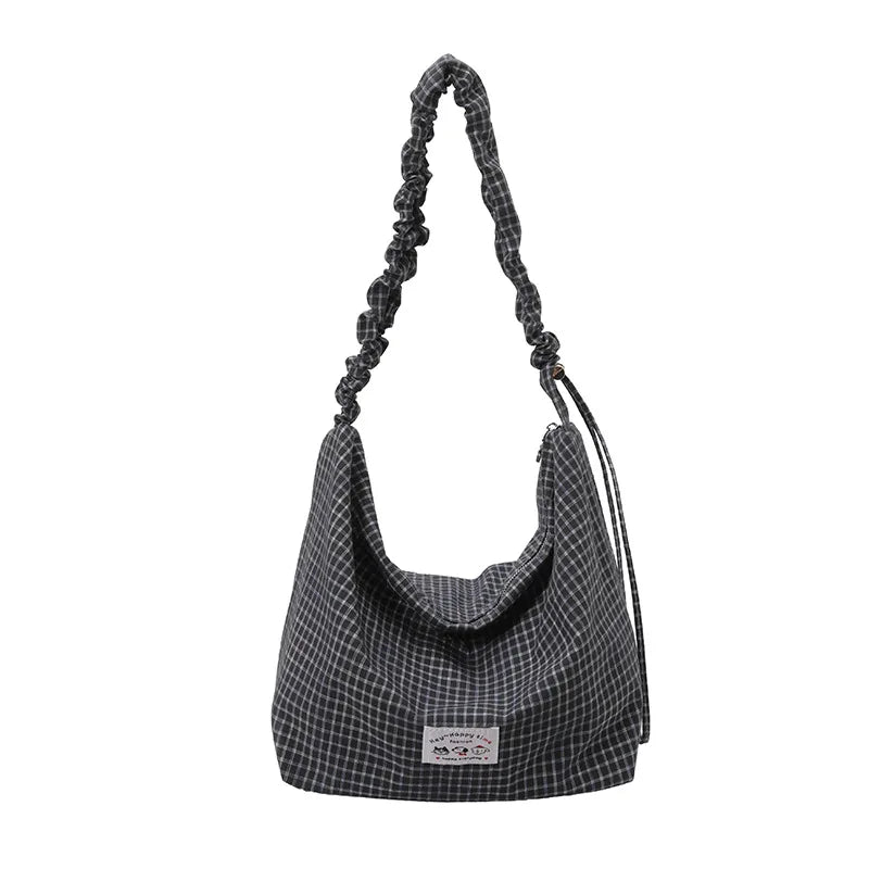 Nixie Japanese Nylon Dumpling Bag – Large Tote & Crossbody Nylon Tote Bag Nixie BB-1332Black