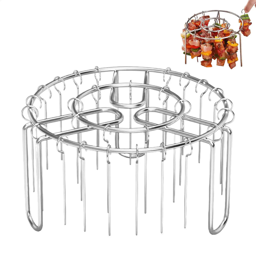 Vertical Air Fryer Skewer Rack – Stainless Steel + 24 Skewers Skewer Rack Set Nixie