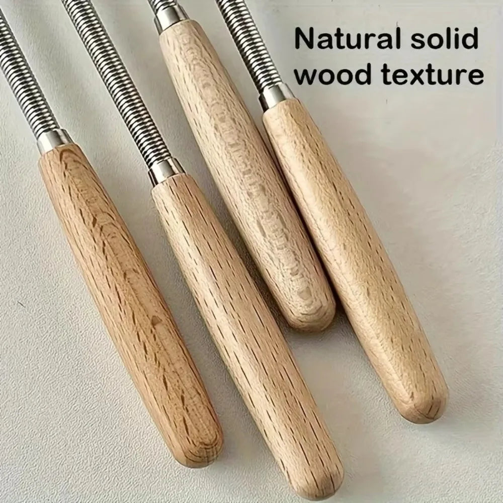 Nixie Mini Wood Handle Kitchen Whisk – Stainless Steel Egg Beater