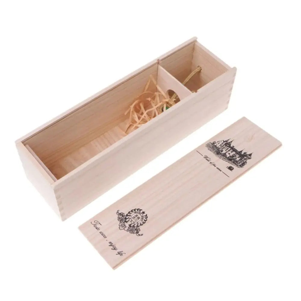 Wooden Wine Box with Rope Handle – Sun-Proof Gift Storage