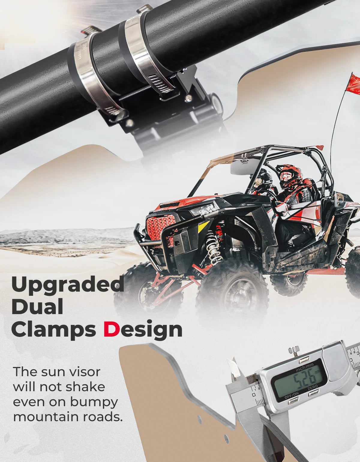 KEMIMOTO Oversized UTV Sun Visor – Polaris, Can-Am & More UTV Sun Visor Nixie