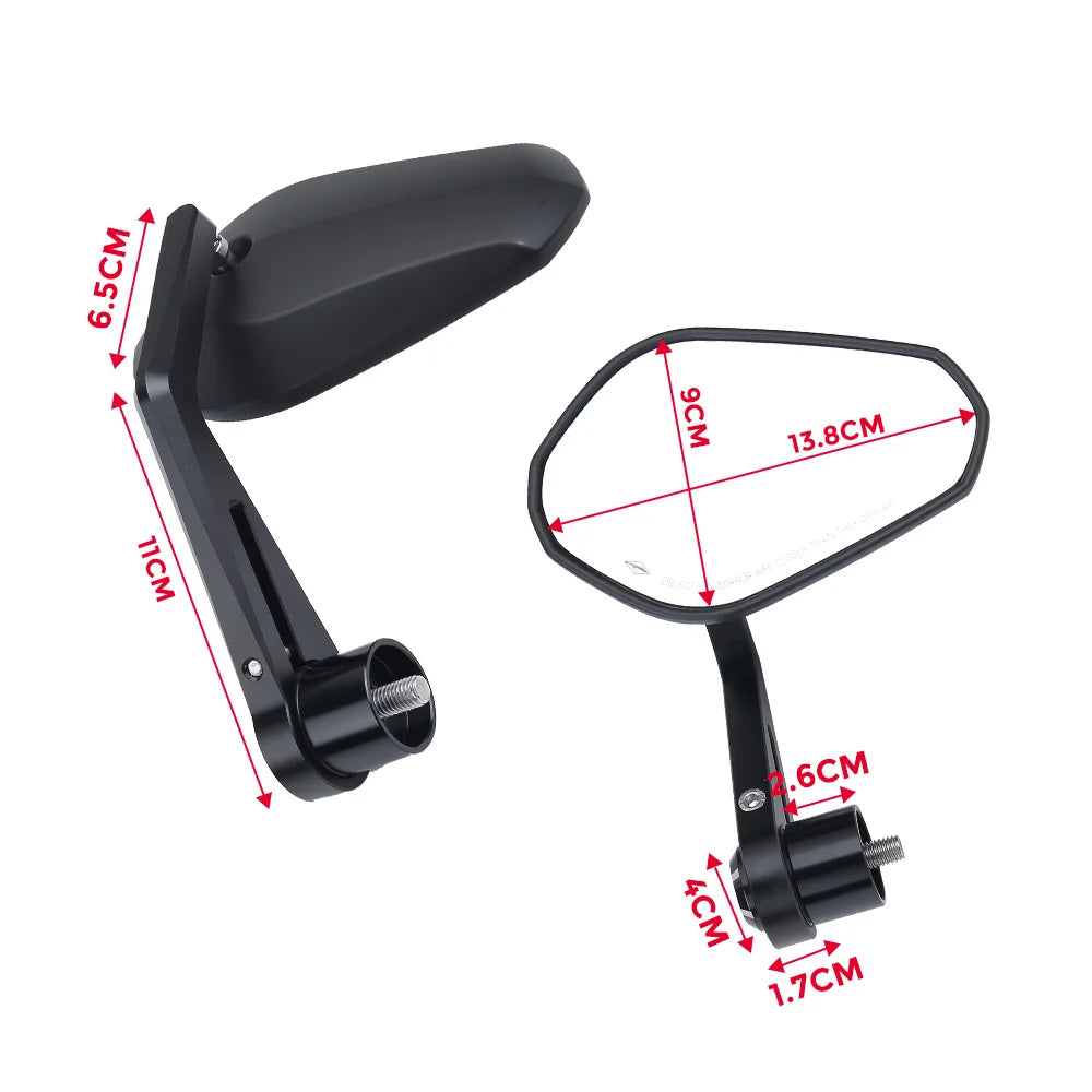 KEMITOUR Bar End Mirrors for Kawasaki Z Series – CNC Aluminum Motorcycle Bar End Mirror Nixie