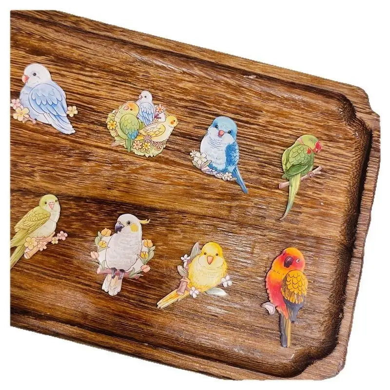 Kawaii Parrot Fridge Magnets – Cartoon Animal Decor 6/12 Pcs Decorative Fridge Magnets Nixie