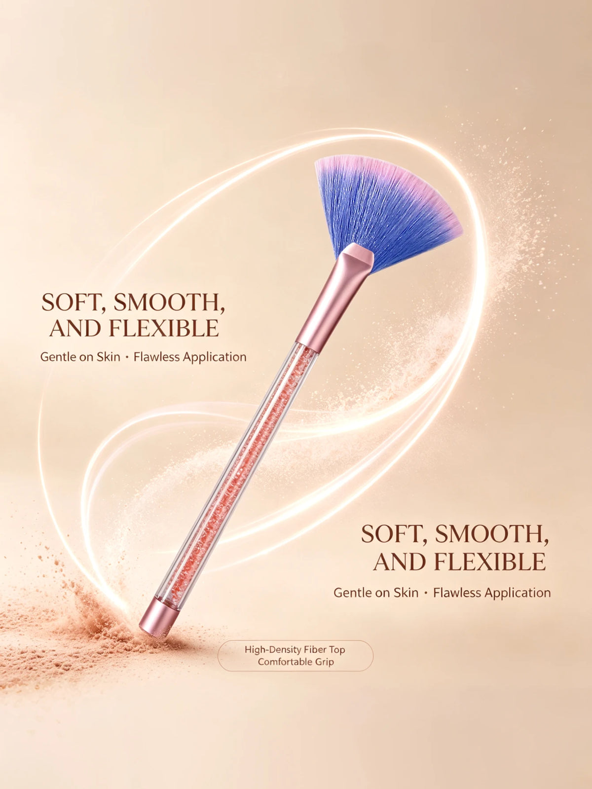 Soft Face Mask Applicator Brush – Fan & Flat Head Tool