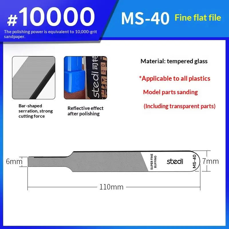 Ultra Fine Glass File – Washable Model Polishing & Nub Removal Tool Model Polishing File Nixie A1