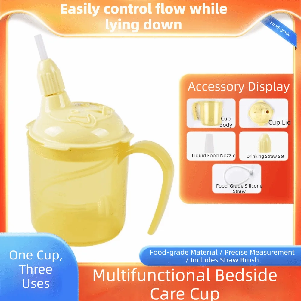 300ml Spill-Proof Straw Cup with Handle – Food Grade Care Mug Care Drinking Cup Nixie Yellow