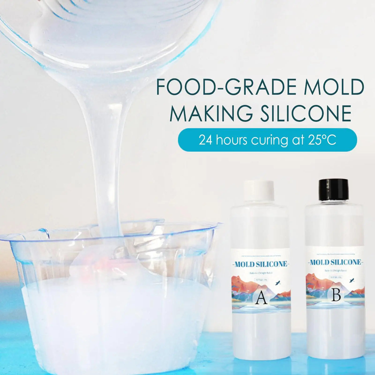 Liquid Silicone Mold Making Kit AB 1:1 – 200g/500g Odorless Silicone Mold Making Kit Nixie