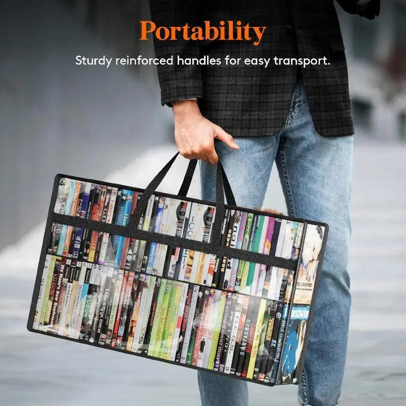 Transparent PVC Zipper Bag – DVD CD Book File Storage Organizer